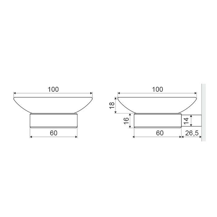 Мыльница подвесная EXCELLENT Riko (хром) Мыльница подвесная EXCELLENT Riko (хром)