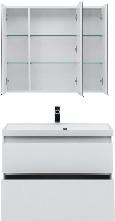 Мебель для ванной Aquanet Гласс 90 белый Мебель для ванной Aquanet Гласс 90 белый