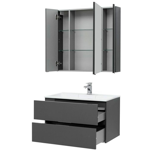 Мебель для ванной Aquanet Алвита 90 серый антрацит Мебель для ванной Aquanet Алвита 90 серый антрацит