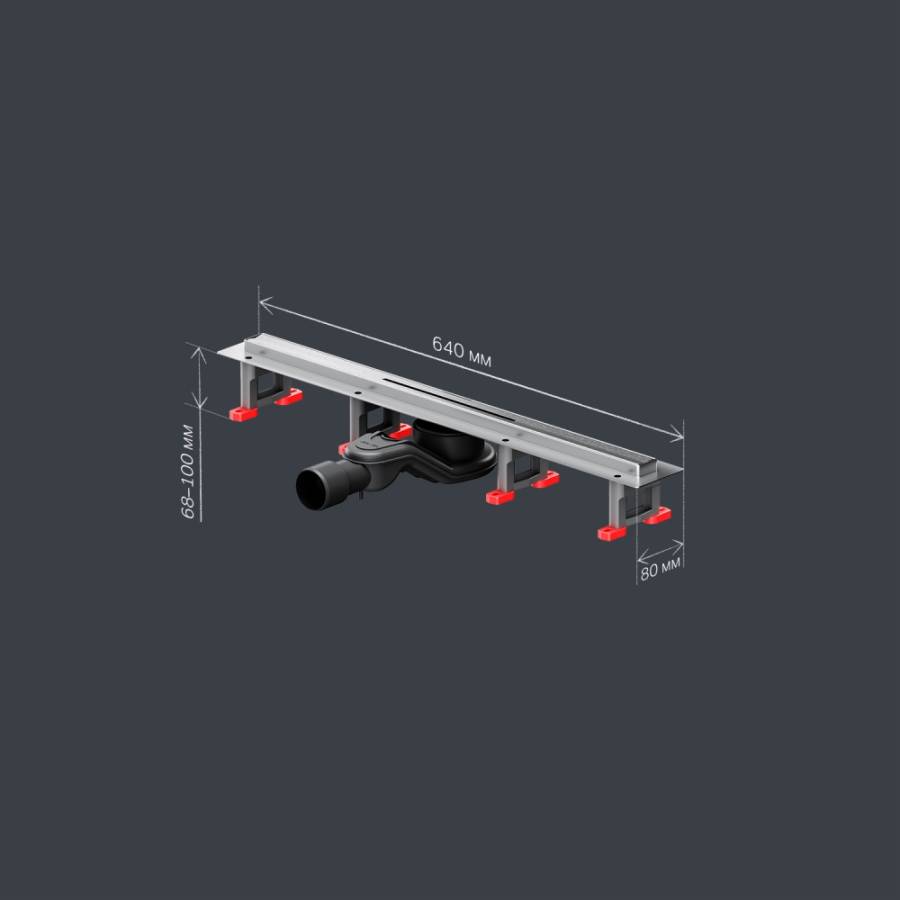 W01SC-S11-060-05SB MasterFlow Трап для душа линейный универс затвор Slim line 60см цвет сталь мат W01SC-S11-060-05SB MasterFlow Трап для душа линейный универс затвор Slim line 60см цвет сталь мат