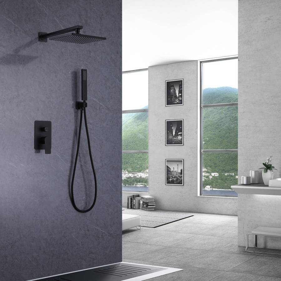 Душевая система ABBER Weiss Insel AF8018B скрытого монтажа без излива, черная матовая Душевая система ABBER Weiss Insel AF8018B скрытого монтажа без излива, черная матовая