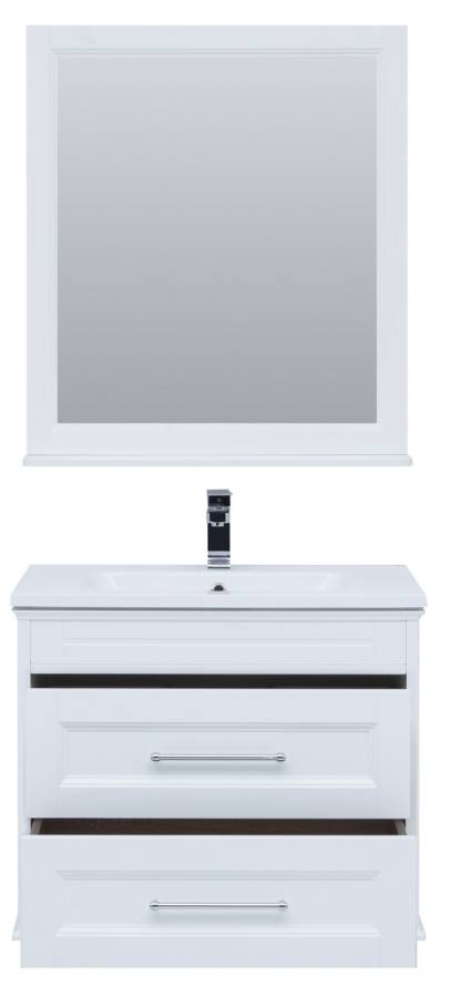 Мебель для ванной Aquanet Бостон М 80 белый( лит. мрамор) Мебель для ванной Aquanet Бостон М 80 белый( лит. мрамор)