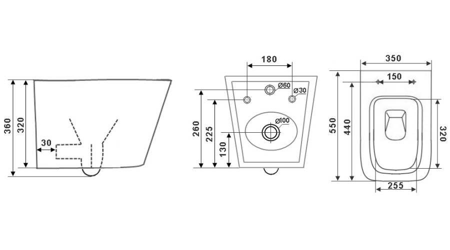 Унитаз Timo SOLI TK-303 MB подвесной безободковый черный матовый Унитаз Timo SOLI TK-303 MB подвесной безободковый черный матовый