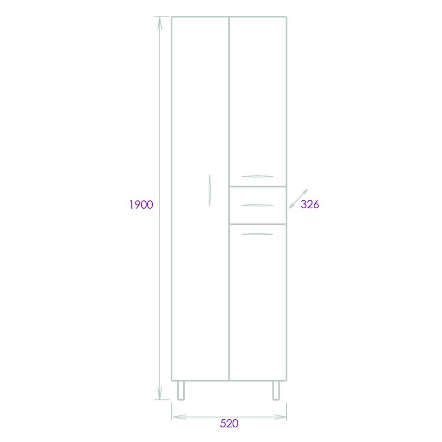 Пенал Onika Модерн 52 напольный, белый, с бельевой корзиной, левый Пенал Onika Модерн 52 напольный, белый, с бельевой корзиной, левый