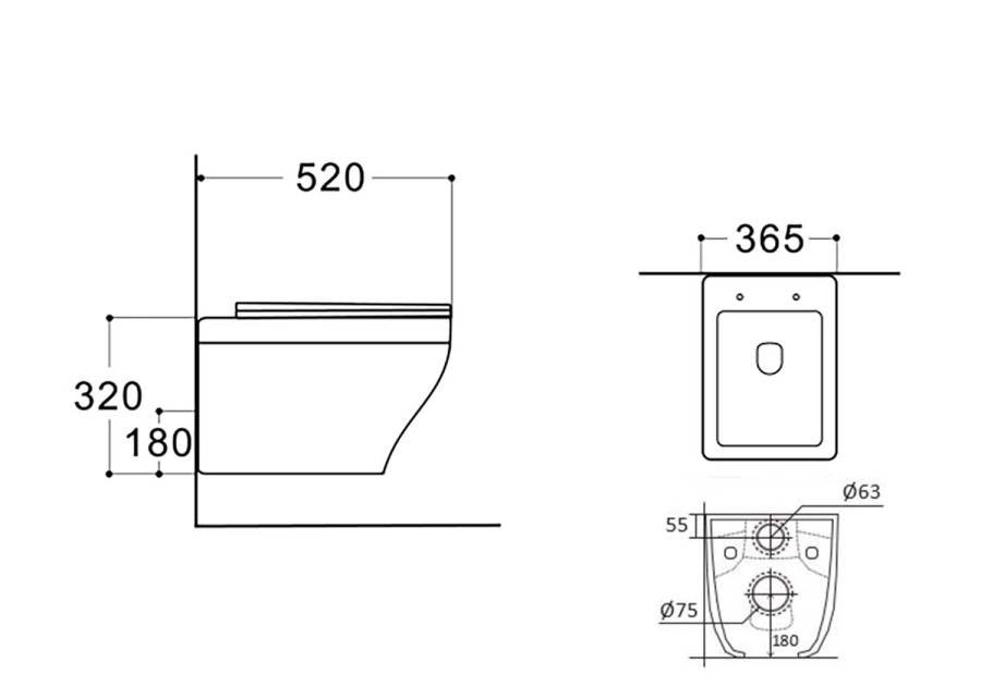 Подвесной унитаз Акватек Амадео AQ1163-00 Подвесной унитаз Акватек Амадео AQ1163-00