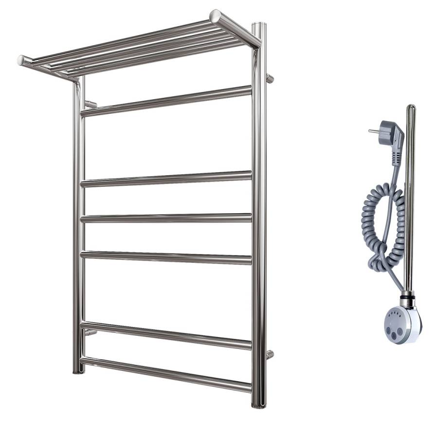 Полотенцесушитель электрический Point Аврора PN10158PE П6 500x800 с полкой левый/правый, хром Полотенцесушитель электрический Point Аврора PN10158PE П6 500x800 с полкой левый/правый, хром