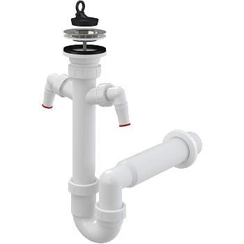 Сифон трубчатый с нержавеющей peшeткой DN70 и двумя штуцерами Сифон трубчатый с нержавеющей peшeткой DN70 и двумя штуцерами