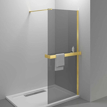 Душевая перегородка Walk-In HR VSW-4HR800CGG, 800*2000, брашированное золото, стекло тонированное