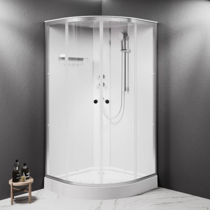 W94C-401-100MT X-Joy кабина душевая  100x100, 1/4 круга,  профиль мат.хром, стекло прозрачное