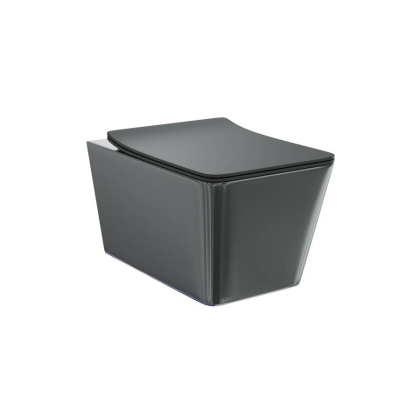 Унитаз подвесной безободковый Creto Logan L2 1002-002-L2BLMAT с крышкой-сиденьем микролифт, черный матовый Унитаз подвесной безободковый Creto Logan L2 1002-002-L2BLMAT с крышкой-сиденьем микролифт, черный матовый