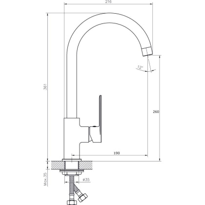 Смеситель для кухонной мойки  RUSH Luson (LU1630-22)