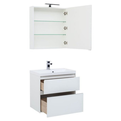 Мебель для ванной Aquanet Гласс 60 белый Мебель для ванной Aquanet Гласс 60 белый