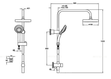 Сет с душевой стойкой System Rain и Flo S Сет с душевой стойкой System Rain и Flo S