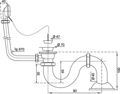 Слив-перелив для ванны Wirquin В (золото) Слив-перелив для ванны Wirquin В (золото)