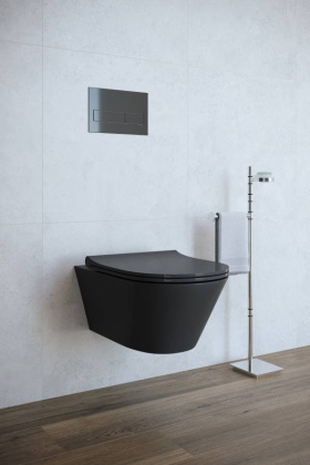 Унитаз подвесной безободковый Creto Logan L3 черный матовый 1003-002-L3BlMat Унитаз подвесной безободковый Creto Logan L3 черный матовый 1003-002-L3BlMat