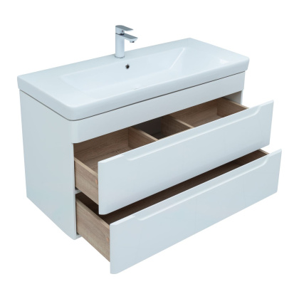 Мебель для ванной Aquanet София 105 белый глянец (2 ящика) Мебель для ванной Aquanet София 105 белый глянец (2 ящика)