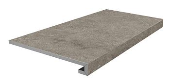 Ступень клееная фронтальная Портленд бежевый тёмный матовый обрезной 33x80x0,9