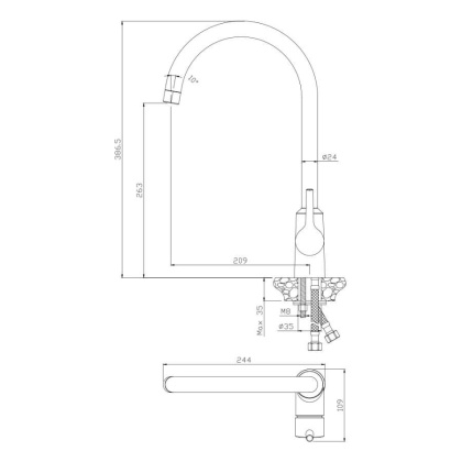 Смеситель д/кухни ALBA, арт.15430AL