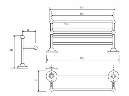 Полка для полотенец Bemeta Retro chrom 144302092 Хром