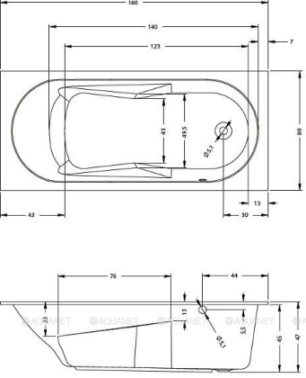 Акриловая ванна Riho Lazy 180x80 Right
