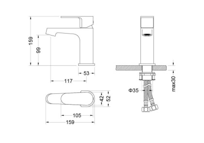 Смеситель для раковины 98, без донного клапана AQUATEK AQ1210CR ОБЕРОН Смеситель для раковины 98, без донного клапана AQUATEK AQ1210CR ОБЕРОН