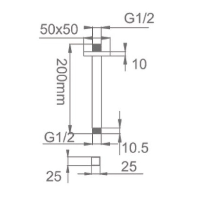 Держатель верхнего душа потолочный Gllon ST005