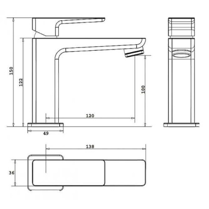 Смеситель для умывальника с донным клапаном OMNIRES PARMA PM7411IN (инокс)