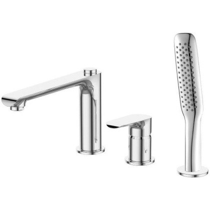 ANCONA Смеситель на борт ванны с ручным выдвижным душем, хром ANCONA-BVD3-CRM