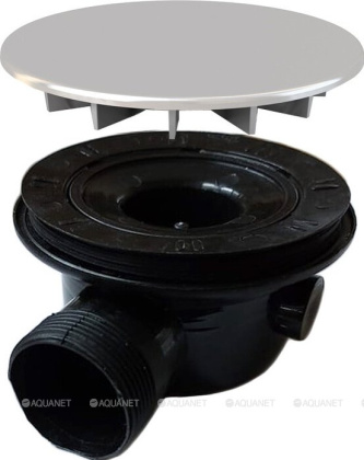 Сифон с крышкой для поддонов из камня VST-2SQ c гидрозатвором, черный Сифон с крышкой для поддонов из камня VST-2SQ c гидрозатвором, черный