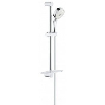 Набор Grohe Tempesta New Cosmopolitan 100: душевой гарнитур III, душевая штанга 600 мм, шланг 1750 мм, 9,5 л/мин, полочка, хром 27576002 Набор Grohe Tempesta New Cosmopolitan 100: душевой гарнитур III, душевая штанга 600 мм, шланг 1750 мм, 9,5 л/мин, полочка, хром 27576002