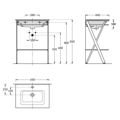 Металлическая структура PIANO Next напольная 65, черная матовая PIA.N.65\BLK