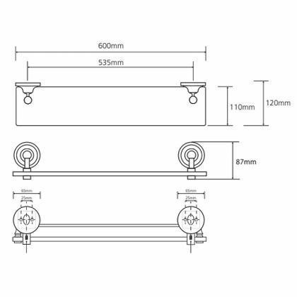 Стеклянная полка Bemeta Retro chrom 144302242 Хром