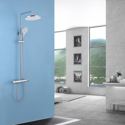 Душевая стойка ABBER Emotion AF8816 с изливом, хром Душевая стойка ABBER Emotion AF8816 с изливом, хром