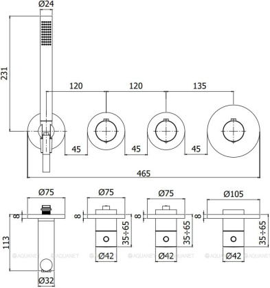 Смеситель для ванны с душем Paffoni Modular Box MDE000BO Смеситель для ванны с душем Paffoni Modular Box MDE000BO