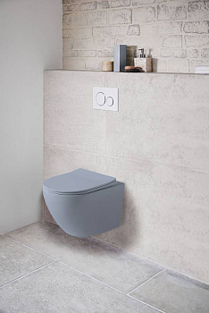 Унитаз подвесной Globo VT1-14SMO безободковый, цвет океан мат., ультратонкое сиденье soft-close Унитаз подвесной Globo VT1-14SMO безободковый, цвет океан мат., ультратонкое сиденье soft-close