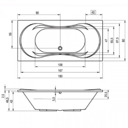 Акриловая ванна Riho Supreme 180x80