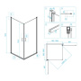 Душевой уголок RGW LE-30, 06123000-11, 100 х 100 x 195 см, дверь распашная, стекло прозрачное, хром