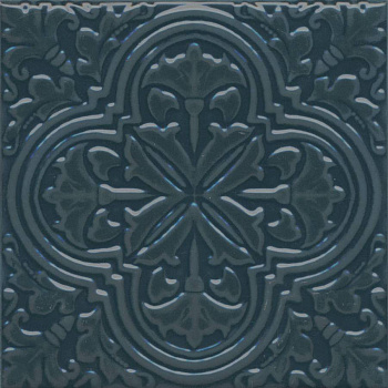 Декор Фес бирюзовый тёмный глянцевый 15x15x0,69