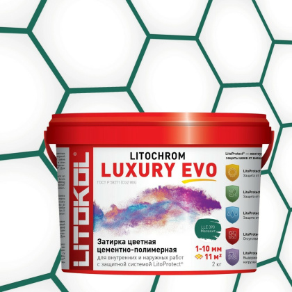 Затирка полимерно-цементная LITOCHROM LUXURY EVO  LLE 390 малахит Затирка полимерно-цементная LITOCHROM LUXURY EVO  LLE 390 малахит