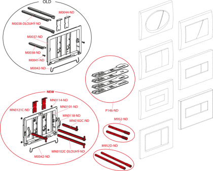 Кнопка управления для скрытых систем инсталляции, белый