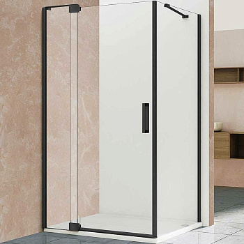 Душевой уголок Extra VSR-1E901090CLB, 900/1000*900, черный, стекло прозрачное