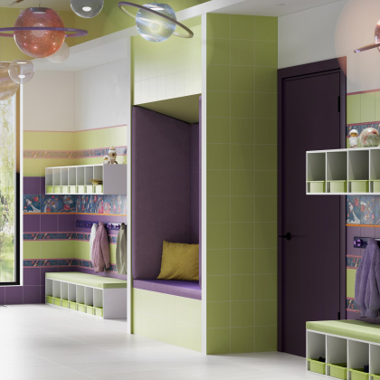 Керамический бордюр DC\A38\5009 Космос синий (20см*6,3см*6,9мм) (32шт/0,403м2) Детская коллекция, шт.