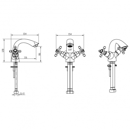 Смеситель для умывальника_Комплект