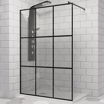 Душевая перегородка RGW Walk In WA-111B 120 411011112-84 профиль Черный стекло прозрачное
