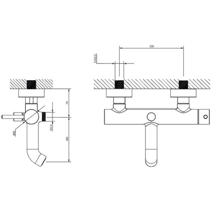 Смеситель для ванны OMNIRES Y Y1230BL (черный)