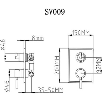Смеситель для встраиваемого душа Gllon SV009 BR