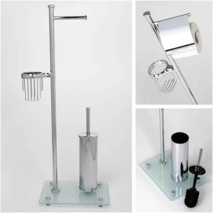 Комбинированная напольная стойка, 37,5х83,3х22 см, хром, K-1264