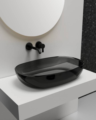 Раковина накладная прозрачная ABBER Kristall AT2805Onyx Раковина накладная прозрачная ABBER Kristall AT2805Onyx