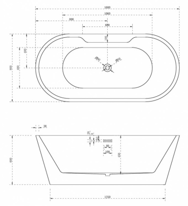Акриловая ванна Abber 160х80 AB9299-1.6 Акриловая ванна Abber 160х80 AB9299-1.6