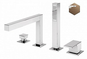 PORTA-BVDM4-SS Смеситель на борт ванны врезной, на 4 отверстия, исполнение sunset